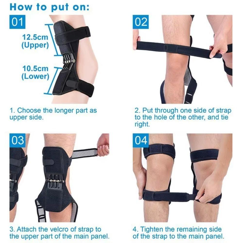 1/2PCS Rebound Spring Knee Protection Boosters Breathable Fixed Booster Support Knee Pads Non-Slip Knee Protector Sports