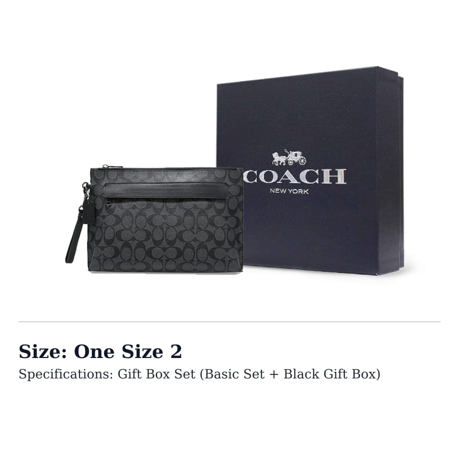 COACH Pouch Coated Canvas With Leather