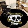 1pc Snake Skull Sticker Chair Carpet for Office, Round Non Slip Durable Large Size Office Carpet, Suitable for Office