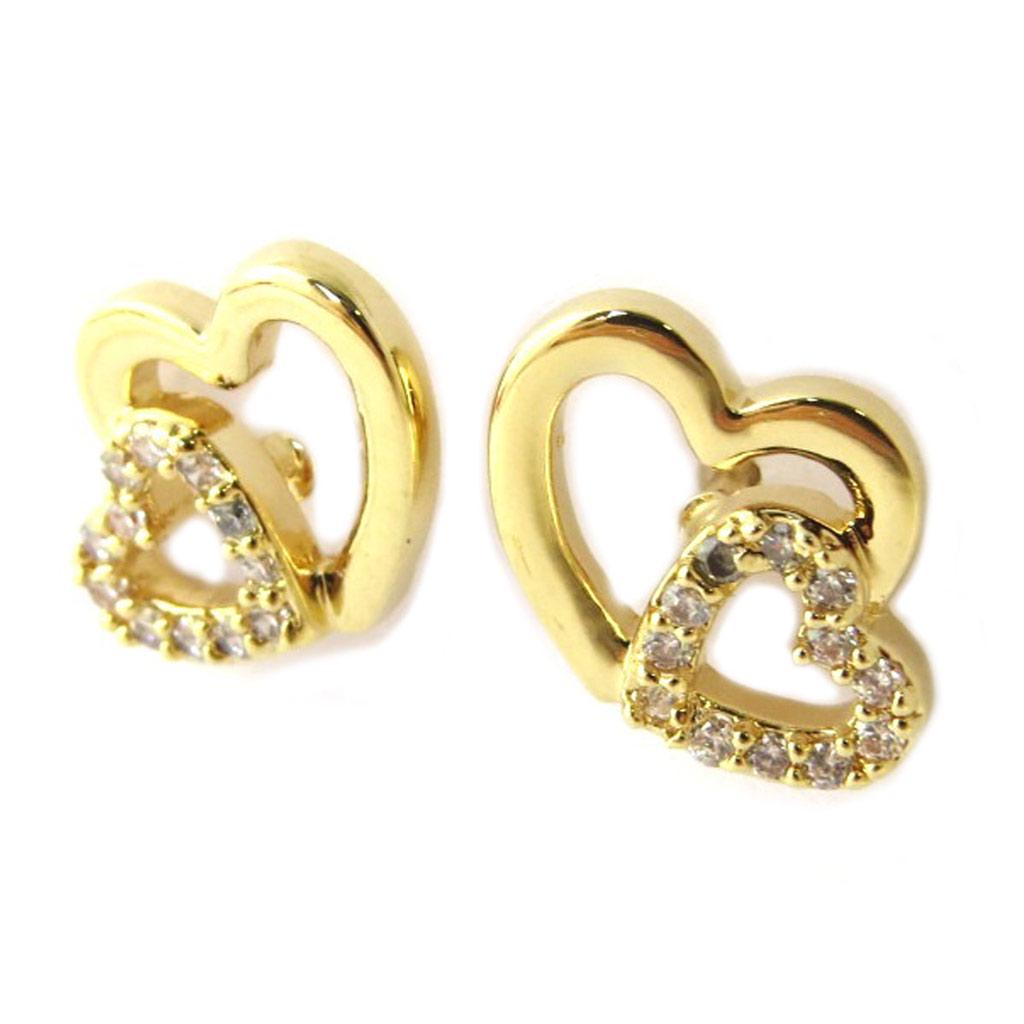 Les Trésors De Lily [N6870] - Gold Plated 'Love' Earrings White Gold - 12x10 Mm