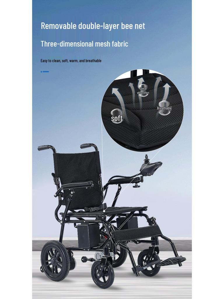 Compact Foldable Electric Dual-Use Wheelchair for Convenient Commuting