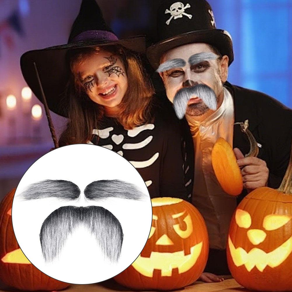 Halloween Simulation Fake Beard Eyebrows Santa Claus Beard Black Big Beard Party Dress Up
