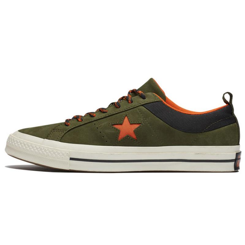 Converse One Star non-slip and wear-resistant low-top board shoes for men and women in dark green