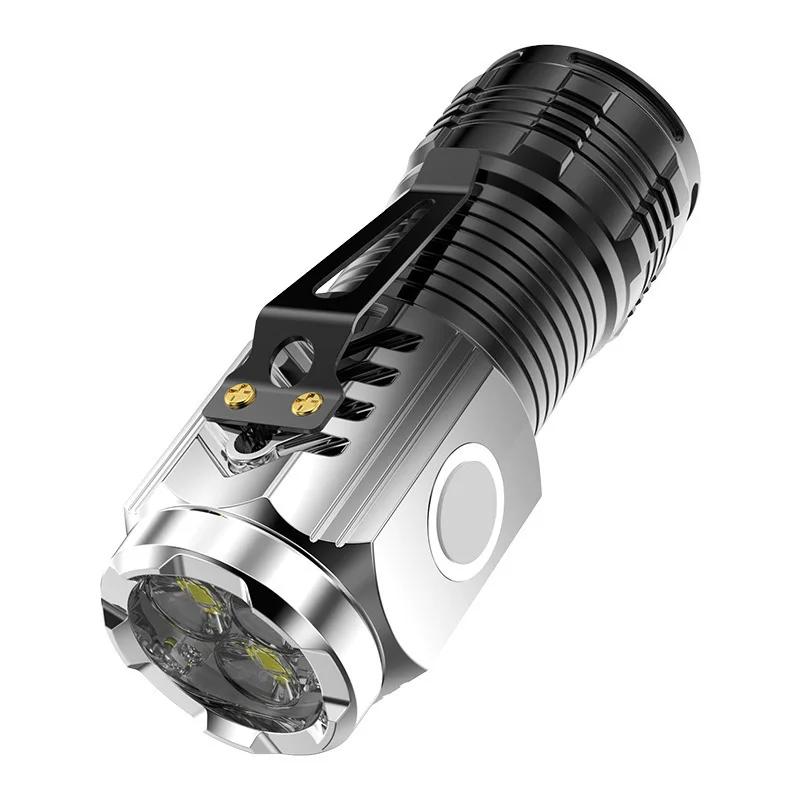 Mini Portable Side Light LED Strong Light Flashlight Rechargeable Multi-purpose Long-range Portable Ultra Bright Household Small