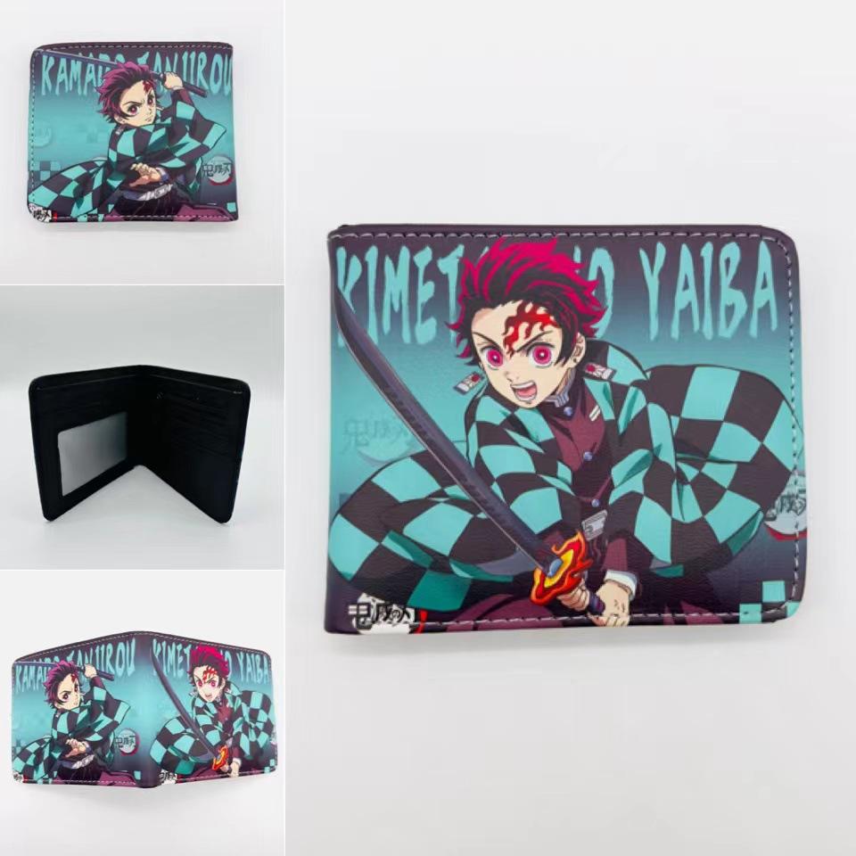 Japan cartoon comics Demon Slayer Short Fold Wallet Cartoon Coin Purse Suitable for Students 0006