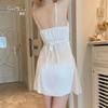 Women's Silky Comfy Padded Tie Sleep Dress with Robe Lounge Set