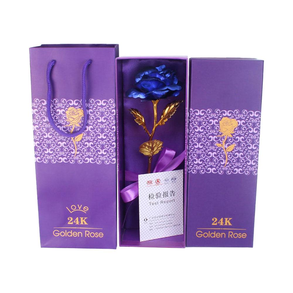 Creative Artificial 24K Gold Rose Flowers with Gift Box for Mothers Day Valentines Day Birthday Anniversary Thanksgiving Present