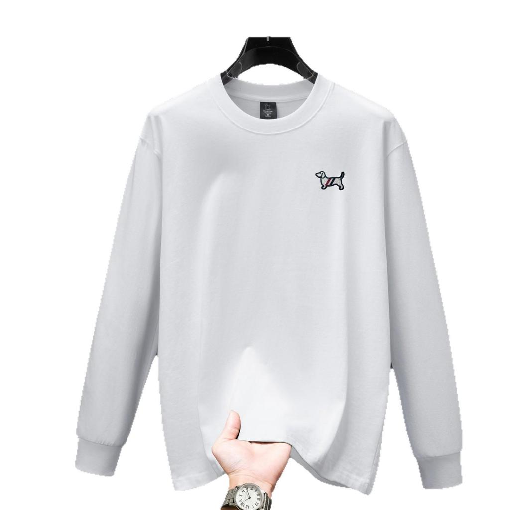 Trendy American Embroidered Puppy Men's Loose-Fit Round Neck Hoodie - Autumn/Winter Collection
