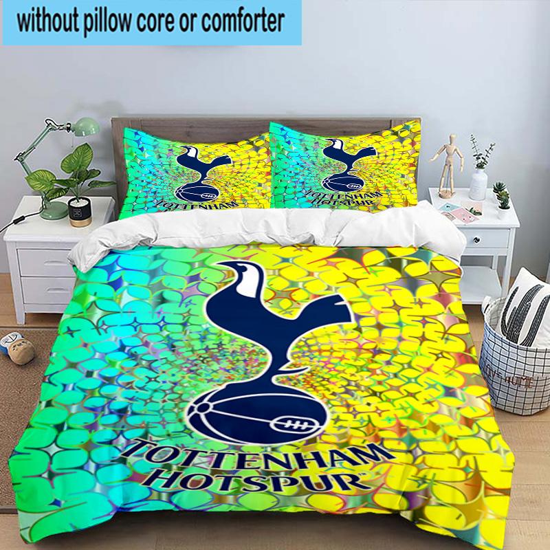 3pcs Tottenham Hotspur F.C Design Printed Bedding Set Duvet Cover Closure Includes 1 Duvet Cover & 2 Pillowcases Bedding Sets Home Decor Gifts