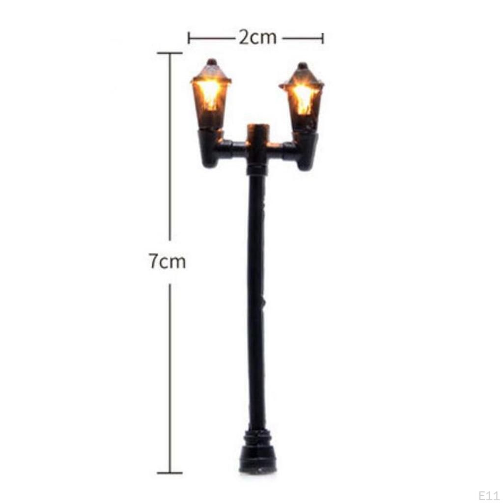 20 Stück 1:100 Mini-Straßenlaternen, Feengarten-Zubehör, Modellbahn-Lampenleuchten