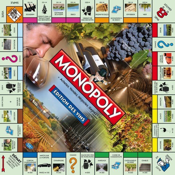 MONOPOLY Vinařské edice, Stolní hra, Francouzská verze