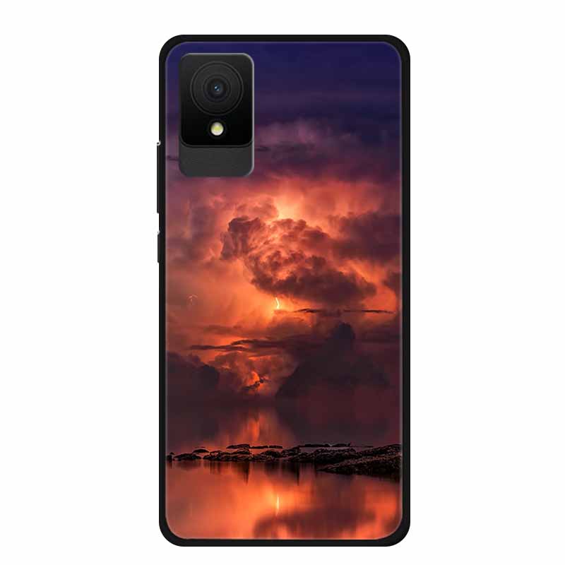 For TCL 501 Case Original Soft Silicone TPU Phone Cases Back Cover For TCL501 Scenery Shockproof Marble Painted Bumper Cute Etui