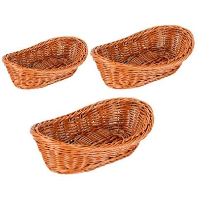 Bread Basket Woven Oval Fruit Basket Tray Food Serving Holder for Vegetables