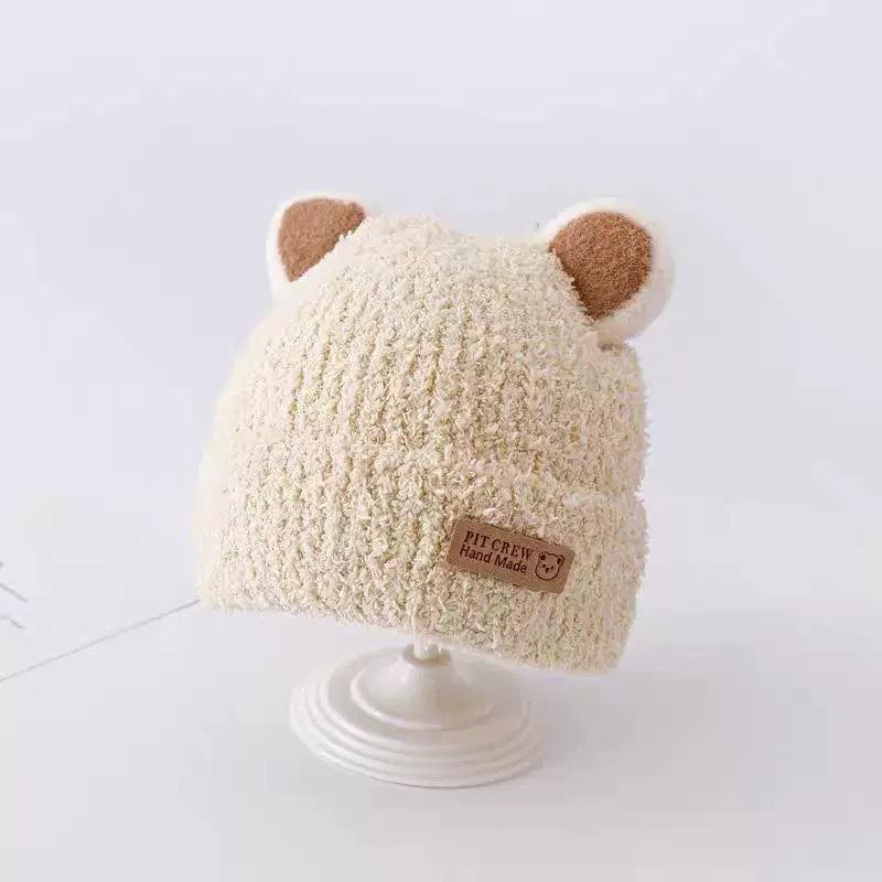 Cappello lavorato a maglia in stile coreano per bambini, caldo e con protezione per le orecchie - Pullover antivento per ragazzi e ragazze