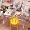 Dollhouse Modern Table Fine Workmanship Fadeless Bathroom Accessory Mini House Accessories Clear Table for Children