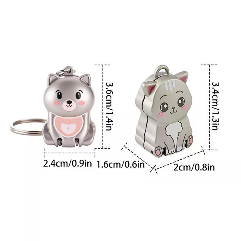 1 Pcs Exquisite Kitten Puppy Shape Keychain Foldable Nail Clipper Stainless Steel Rotary Toenail & Fingernail Manicure Trimmer
