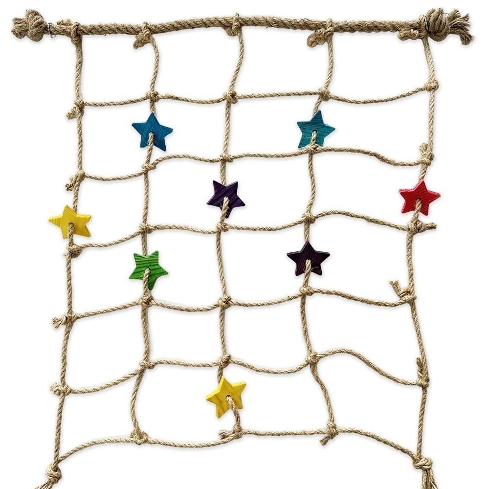 

Colorful Star Parrot Climbing Net Safe Swing Hanging Net Bird Chew Toy Small Pet Activity