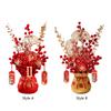 Chinese New Year Decoration TV Cabinet Decor Artifical Flower Pot Statue