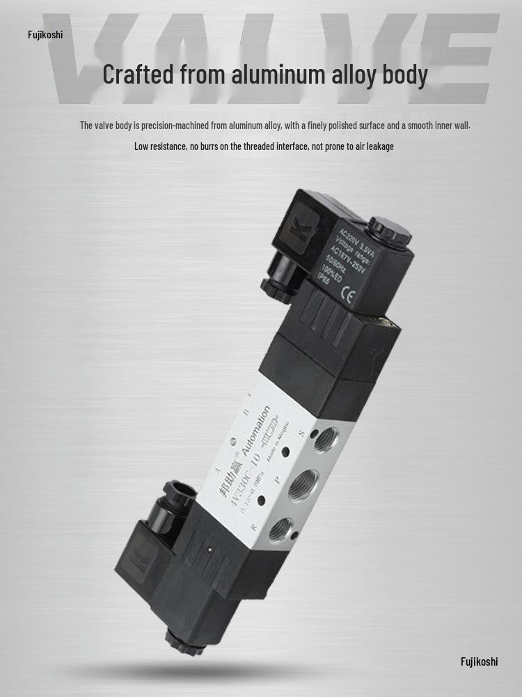 Pneumatic Double-Head Three-Position 5-Way Center-Holding Sealing Solenoid Valve Cylinder Control Switch Air Valve 4V230C-08