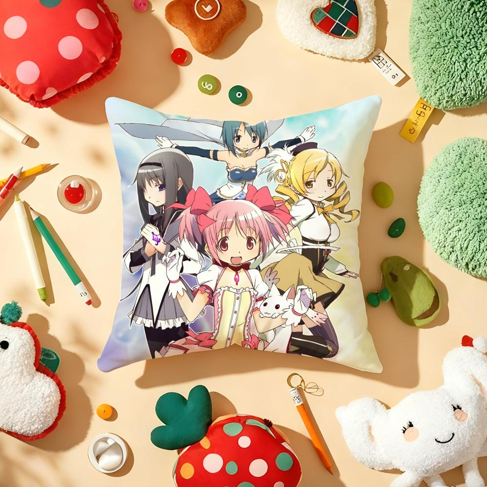 Cushion Cover Plush Fabric Soft DoubleSided Printed Sofa Warm Winter Home Gift Pillow Cover PPuella MMagi Madoka Magica
