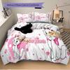 Custom 3pcs Romantic Pink Hearts Bedding Sets For All Sizes New 162D Printed Bed Cover Comforter Duvet Cover Pillowcase Bedroom Decoration