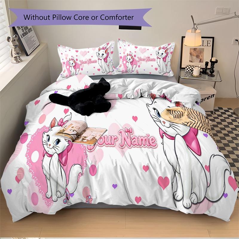 Custom 3pcs Romantic Pink Hearts Bedding Sets For All Sizes New 162D Printed Bed Cover Comforter Duvet Cover Pillowcase Bedroom Decoration