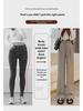 High-Waisted Woolen Wide-Leg Pants for Women: Velvet-Lined, Pleated, Slimming, Apricot Color, Perfect for Autumn & Winter