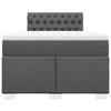 Maison Exclusive - Sommier à lattes de lit avec matelas gris foncé 120x190cm tissu