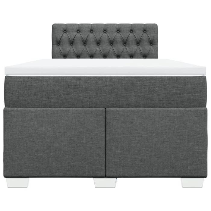 Maison Exclusive - Sommier à lattes de lit avec matelas gris foncé 120x190cm tissu