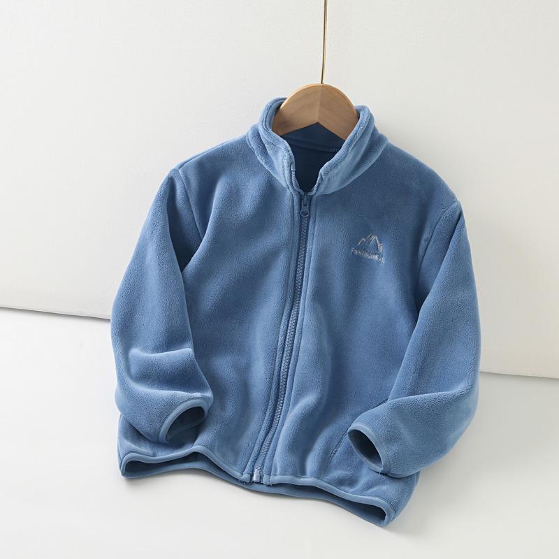 Kids Double Fleece Thickened Warm Casual Coat For Boys And Girls