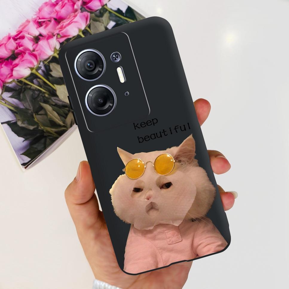 For Infinix Hot 30 5G 6.78" Case Flower TPU Soft Silicon Black Cover For Infinix HOT 30 Hot30 X6832 Astronaut Phone Cases Fundas