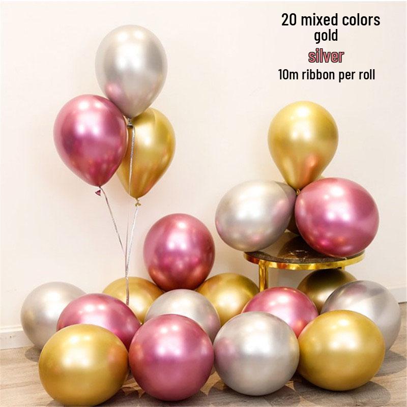 Romantic Metallic Balloons Set for Weddings, Bedrooms, and Birthdays