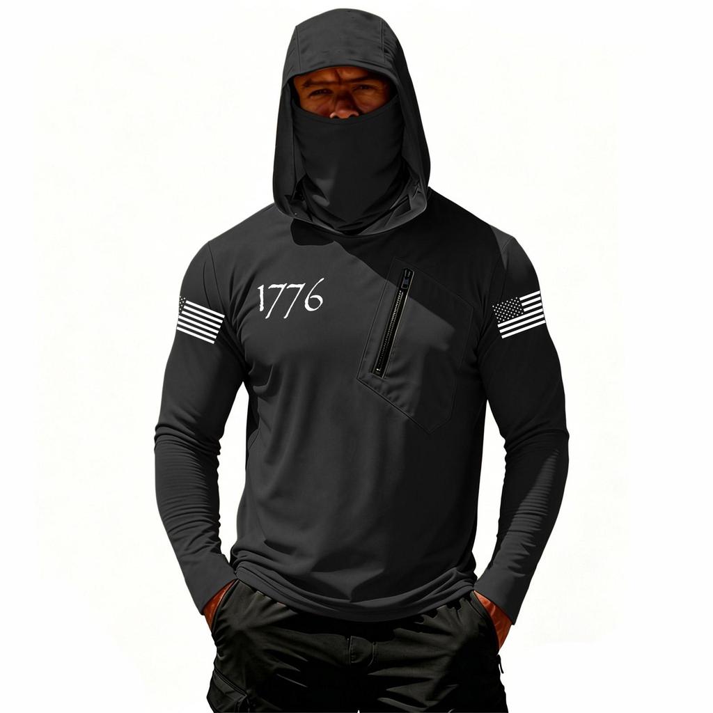 Men's Casual Hooded Long Sleeve Sunscreen Top