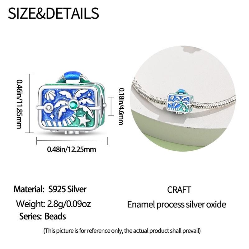 Fit Panoriginal Bracelets Summer Travel Series Camera Motorcycle Global Travel Colored Zircon Beads Beaded Diy Jewelry