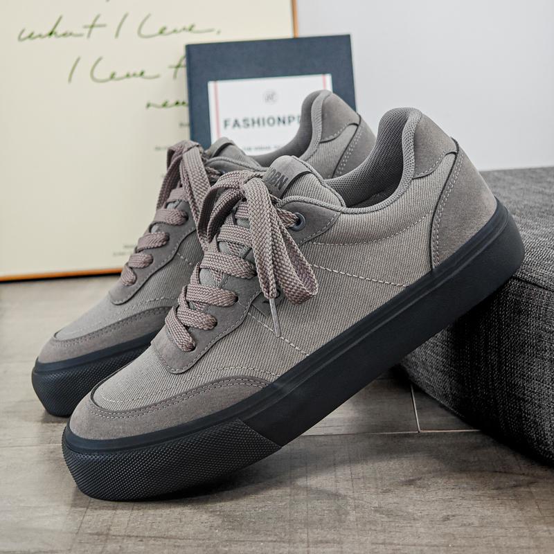 

Мужские повседневные модные парусиновые кроссовки для скейтбординга на четыре сезона, студенческие, удобные, для мальчиков, трендовые, с мягкой подошвой, дышащие 44 серый