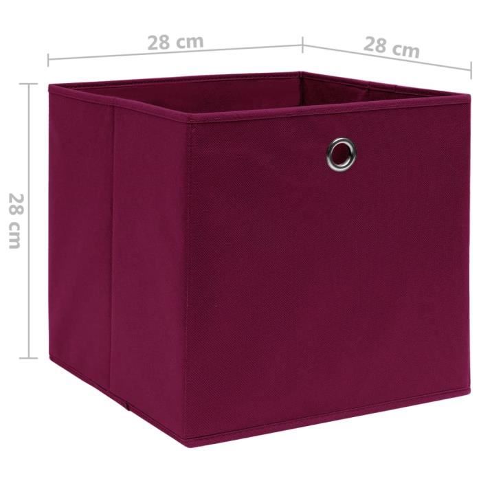VidaXL Storage Boxes 4 Pcs Non-woven Fabric 28x28x28 Cm Dark Red
