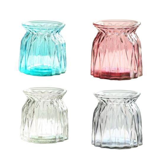 Glass Bud Vase Small Clear Flower Vase for Centerpiece Vintage Decorative Vase for Wedding Party Baby Shower Dining Table Decor