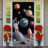 Starry Sky Display 3d Effect Rocket Background Planets Banner Starry Sky Cosmic Banner For Party Background Kids Party Room
