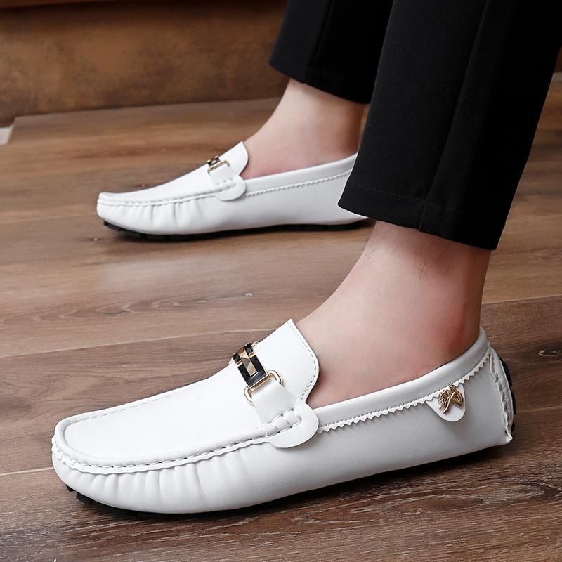 Women Comfort Flats Casual Slip On Men’s Moccasins Loafer Driving Shoes Unisex Plus Size White Shoes