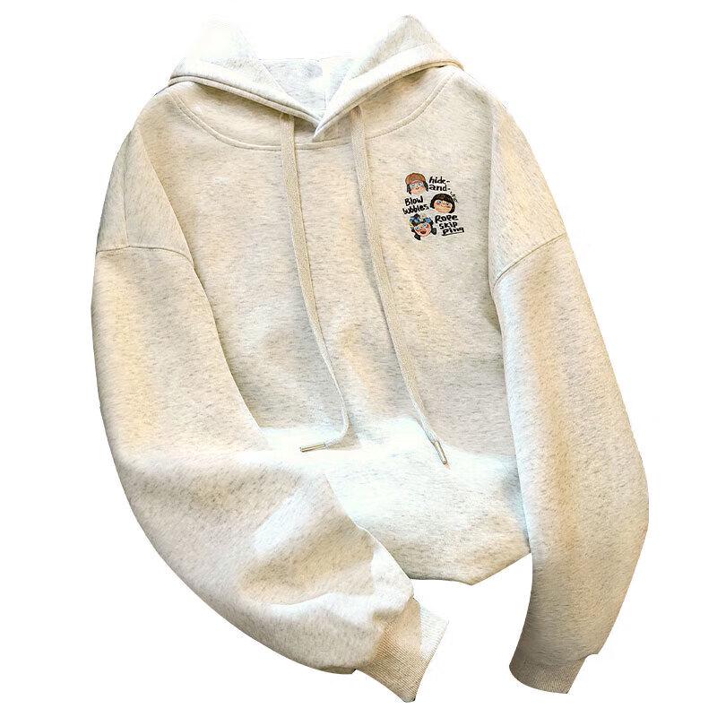 

Women s Loose Fit Hooded Color-block Print Sweatshirt One Size