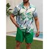 Sommer-Strandparty Herren Freizeithemd Outdoor-Sport Herrenshorts Herren Hawaii-Kurzarmhemd und Strandshorts Set