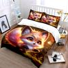 3Pcs Fantasy Woodland Cute Little Fox Duvet Cover Set With 3D Printing Design Soft Polyester Bedding Set All-Season Comfort