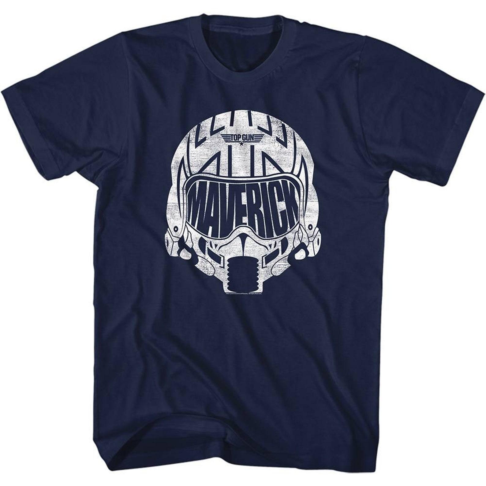 Top Gun White Mav Helmet Navy Adult T-Shirt XL
