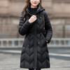 Elegantní zimní kabáty pro ženy středního věku s kapucí, slim, ležérní, silné, teplé, dlouhé parky, dámské bundy