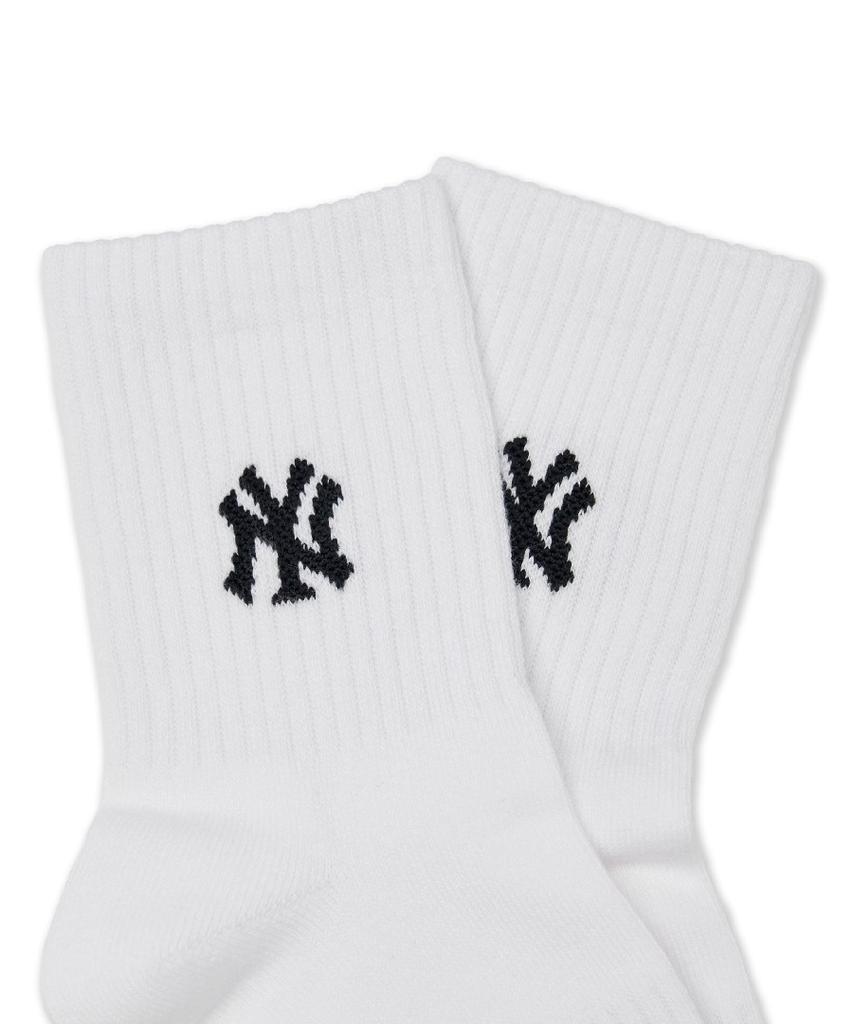 Emelbi Daily Small Logo Mid-Calf Socks 3-Pair Set Mlb (Melange Grey)