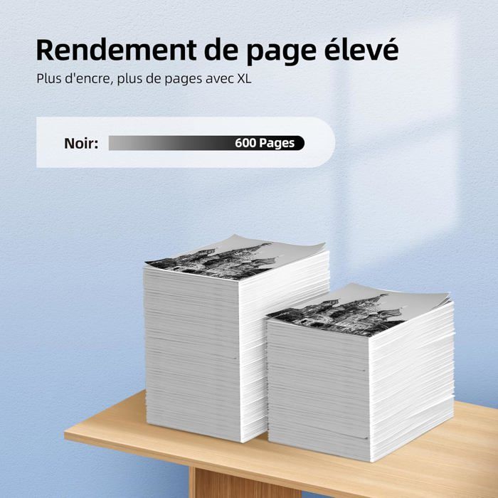 Cartouche d'encre - SVATV - 305 XL - Noir - 600 pages - Lot de 2 - Encre à base d'eau