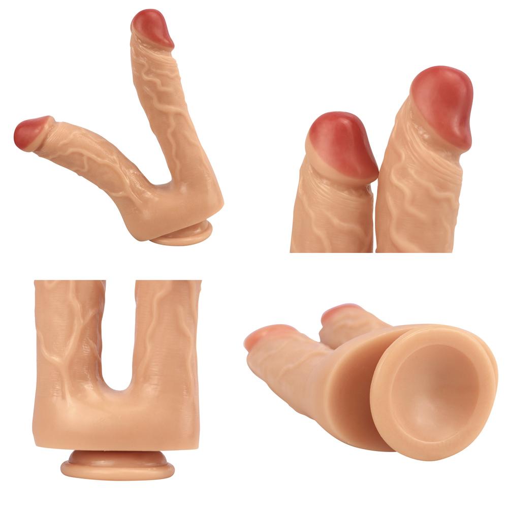 RUNYU Double Dildos Penetration Vagina and Anus Double Headed Penis Sex Toys for Women Masturbation