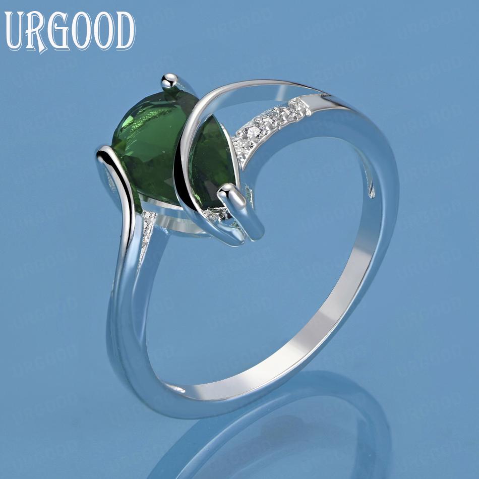 Bague en Zircon AAA Vert en Argent Sterling 925