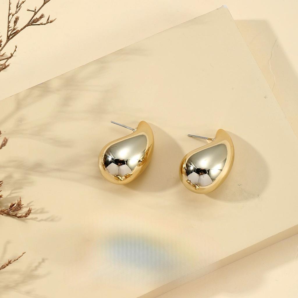 Cercei simpli și versatili, cercei mari cu picătură de apă, la modă și personalizați, cu textură înaltă, cercei cu șurub.