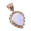 Natural Rainbow Moonstone Gemstone 925 Solid Silver Two Tone Pendant 1.50'' o7U92